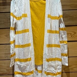 Old Navy White and Yellow Cardigan